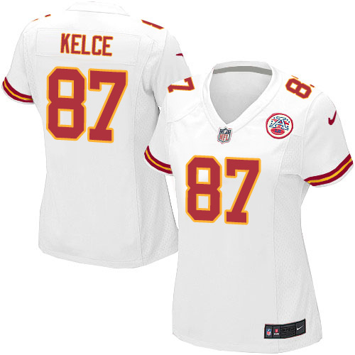 Women's Elite Travis Kelce Nike Jersey White Road - #87 NFL Kansas City Chiefs